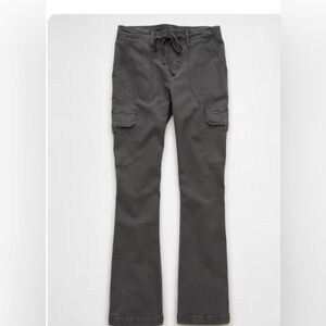 American Eagle Gray Cargo Bootcut Pants. Size 14 short. Stretch.